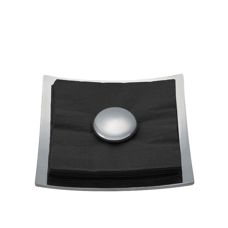 Nambe Silver Alloy Pebble Stone Napkin Holder