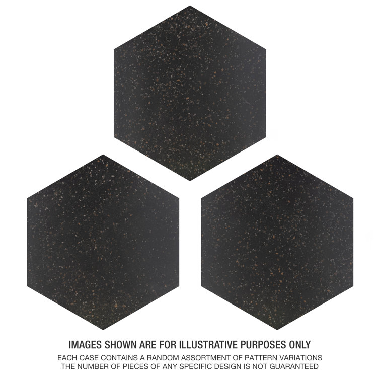 Palazzo Nero Matte Porcelain Hexagon Floor and Wall Tile