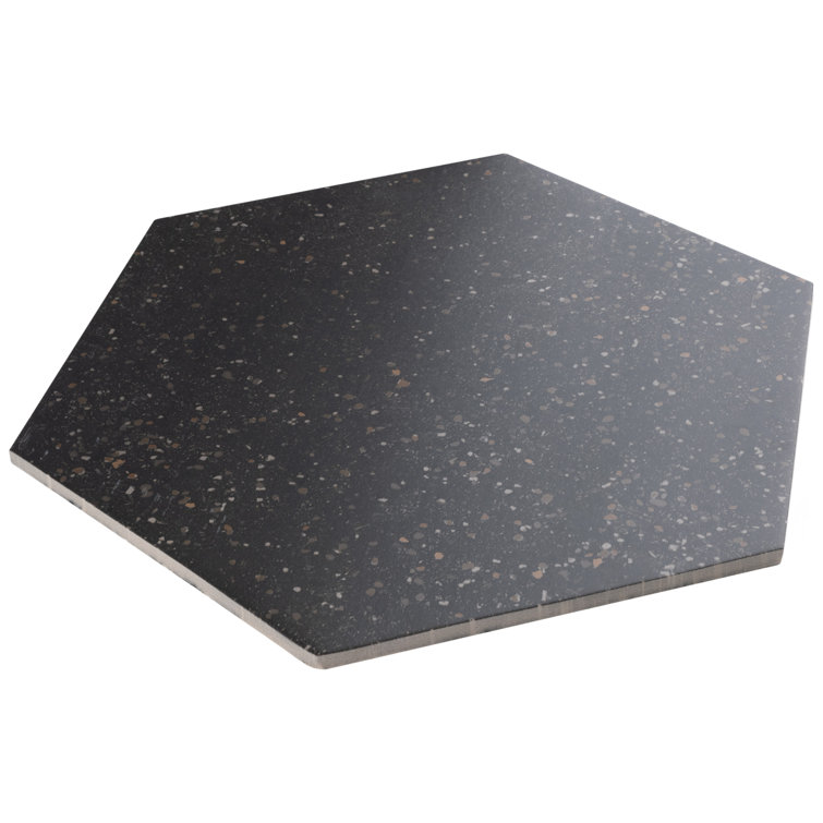 Palazzo Nero Matte Porcelain Hexagon Floor and Wall Tile