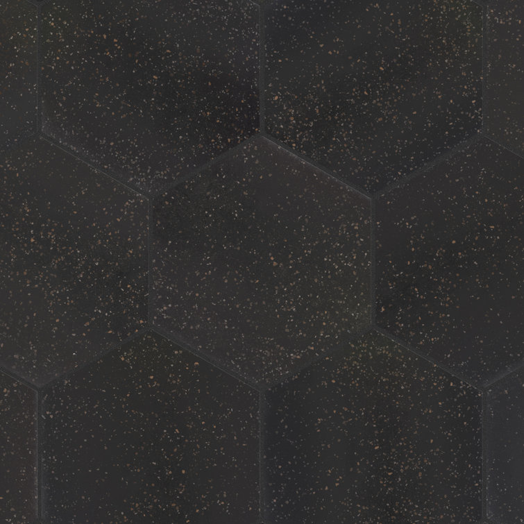 Palazzo Nero Matte Porcelain Hexagon Floor and Wall Tile
