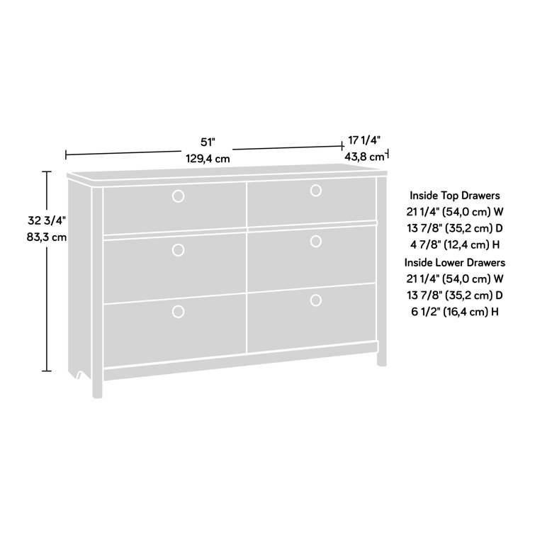 Denim Oak Double Dresser with Extra Deep Drawers