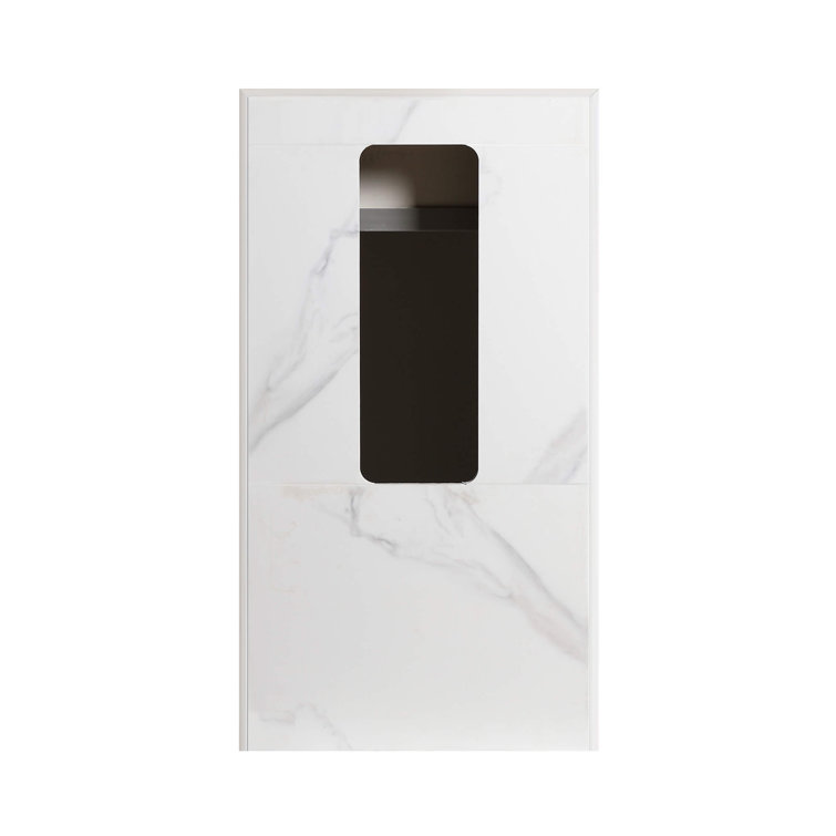 White Carrara Stone Square Pedestal Bathroom Sink