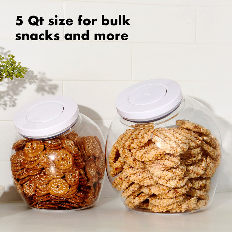 Pop & Seal Large 160 Oz. White Plastic Snack Jar
