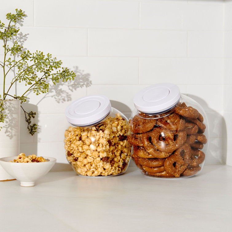 Pop & Seal Large 160 Oz. White Plastic Snack Jar