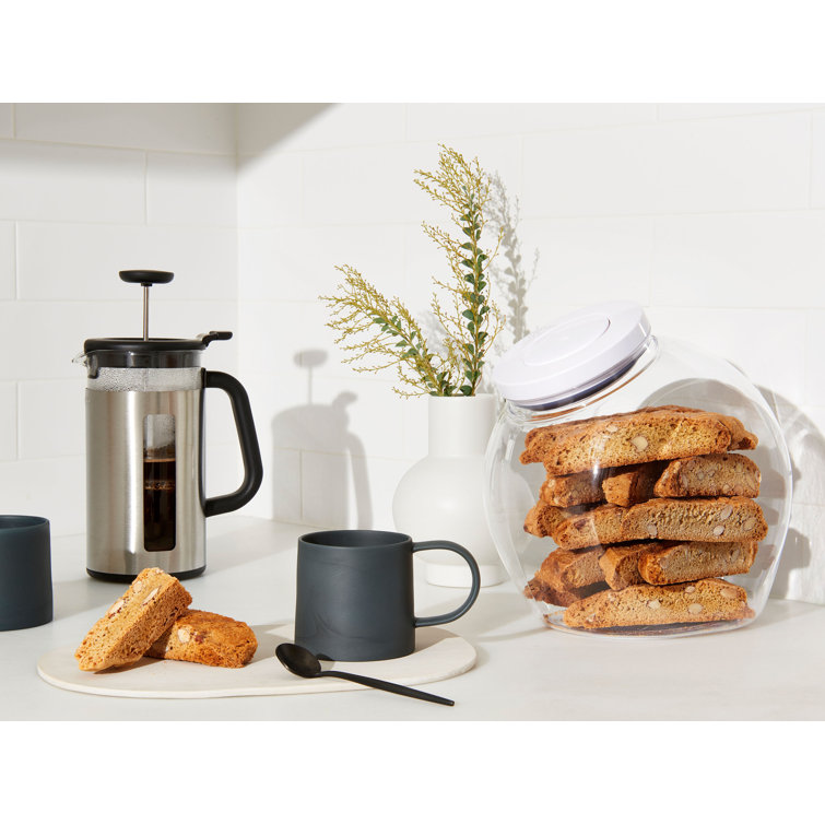 Pop & Seal Large 160 Oz. White Plastic Snack Jar
