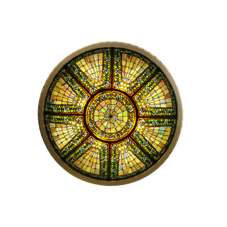 Meyda 8-Light Fleur-de-Lis Bronze & Glass LED Flush Mount