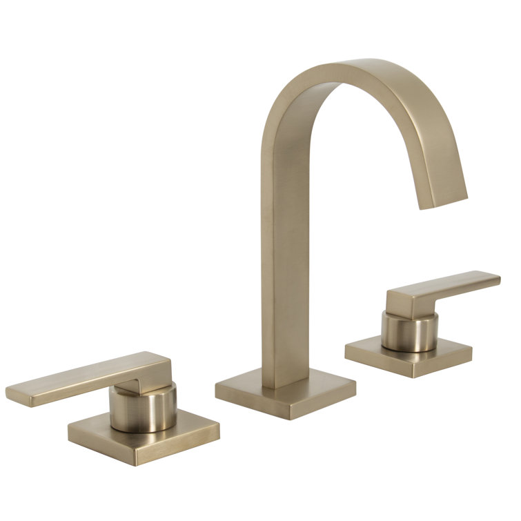 Lura 14" Brushed Bronze Widespread Bathroom Faucet with Drain Assembly
