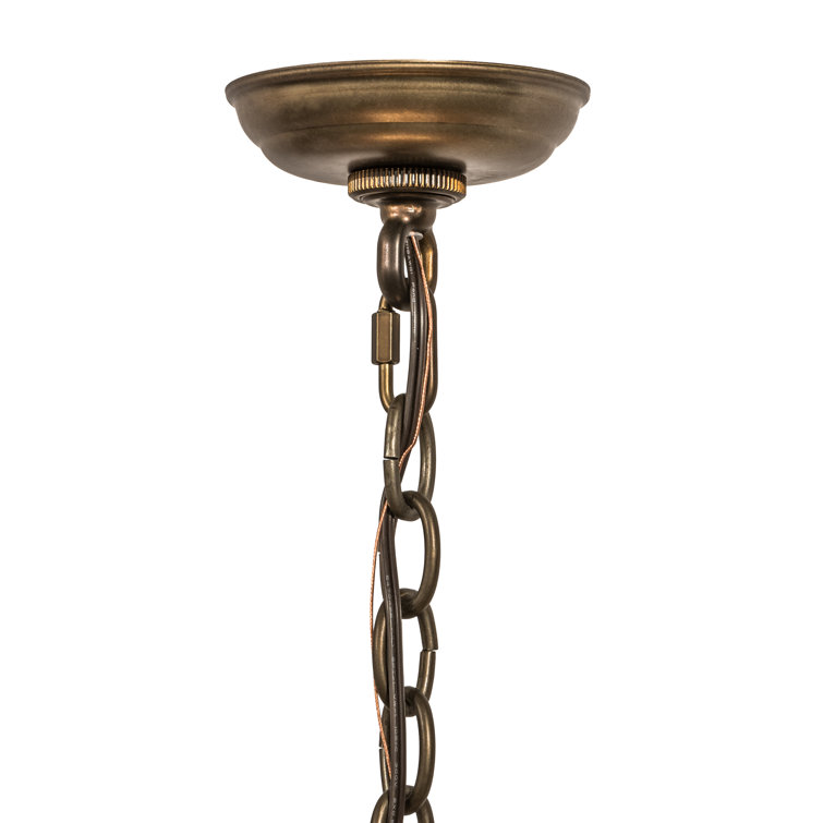 71" Silver Mica and Glass Wildlife Pendant Light