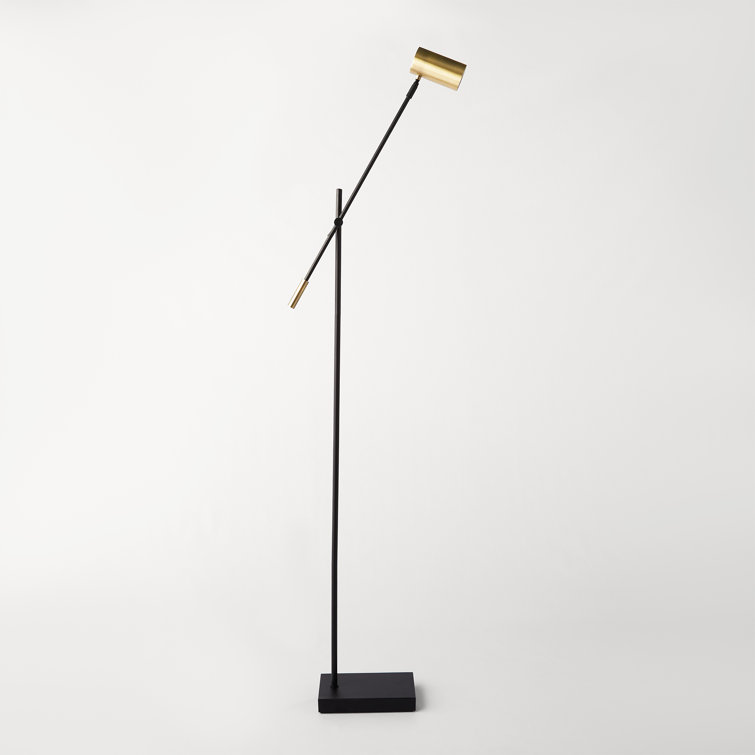Collette 58'' Adjustable Black & Antique Brass LED Task Floor Lamp