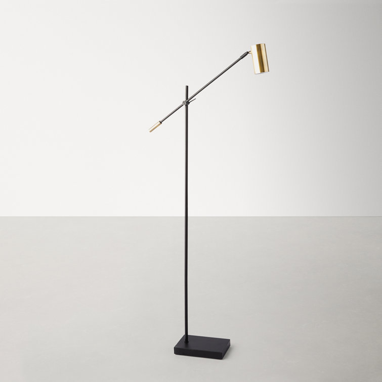 Collette 58'' Adjustable Black & Antique Brass LED Task Floor Lamp