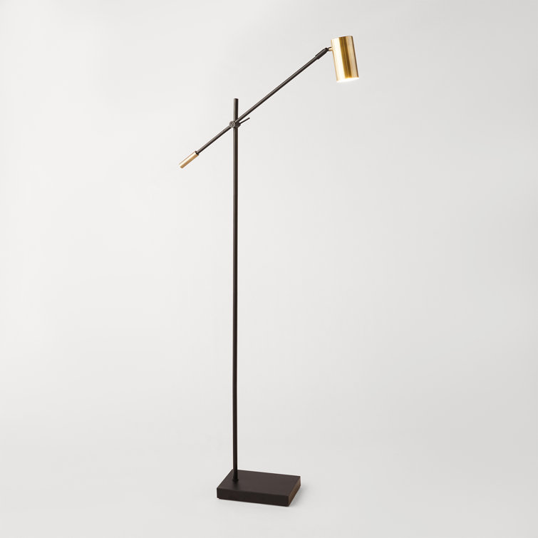 Collette 58'' Adjustable Black & Antique Brass LED Task Floor Lamp