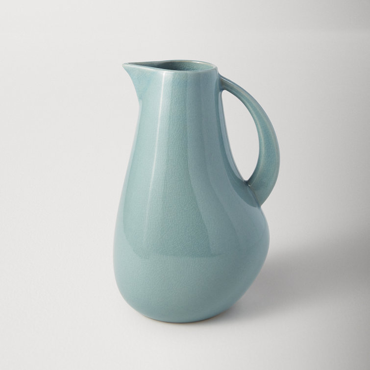 Pale Jade 72oz Stoneware Pitcher with Tapered Handle