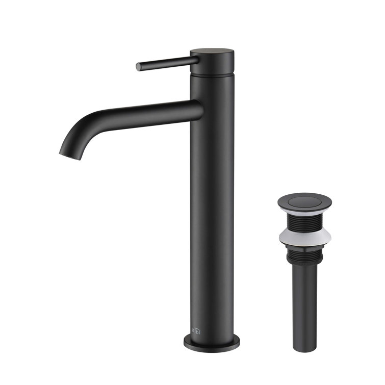 Elegant Matte Black Lead-Free Brass Vessel Sink Faucet with Pop-Up Drain