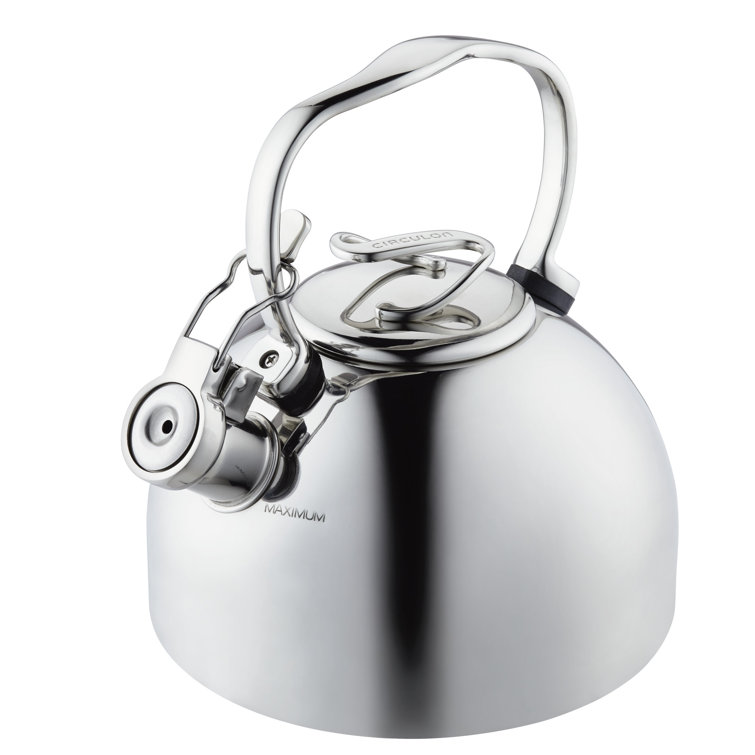Circulon Silver Stainless Steel 2.3-Quart Whistling Teakettle