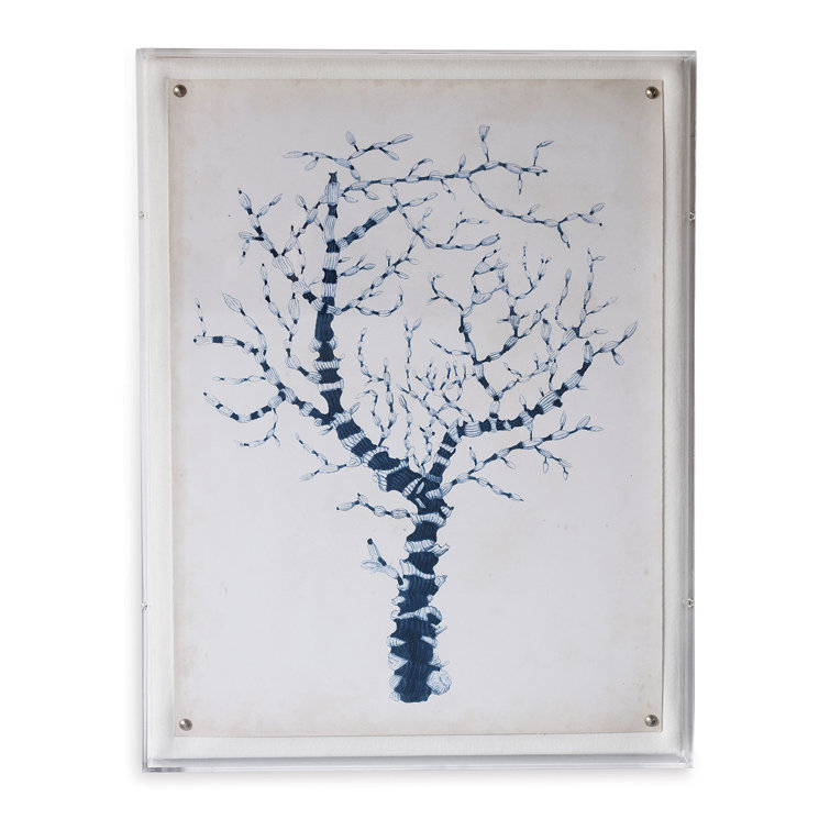 Coral Giclee Print in Lucite Shadow Box Frame