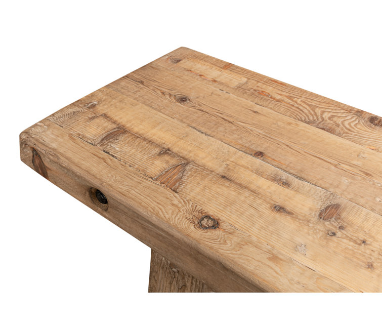 Rustic Brown Reclaimed Wood Rectangular Console Table