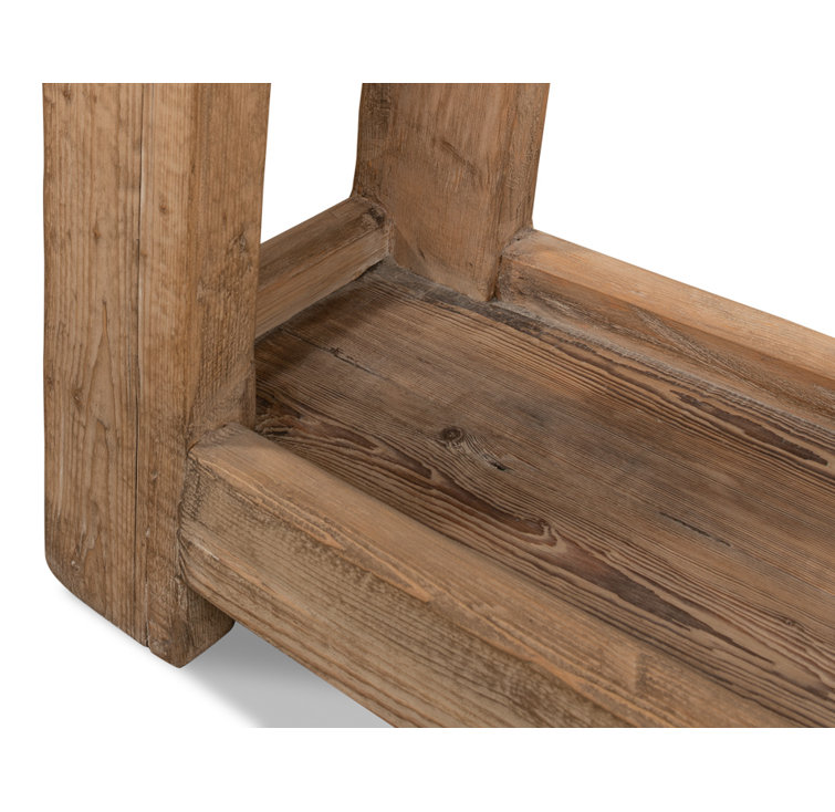Rustic Brown Reclaimed Wood Rectangular Console Table