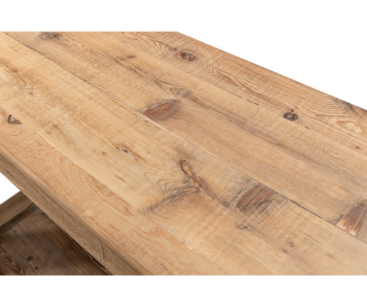 Rustic Brown Reclaimed Wood Rectangular Console Table