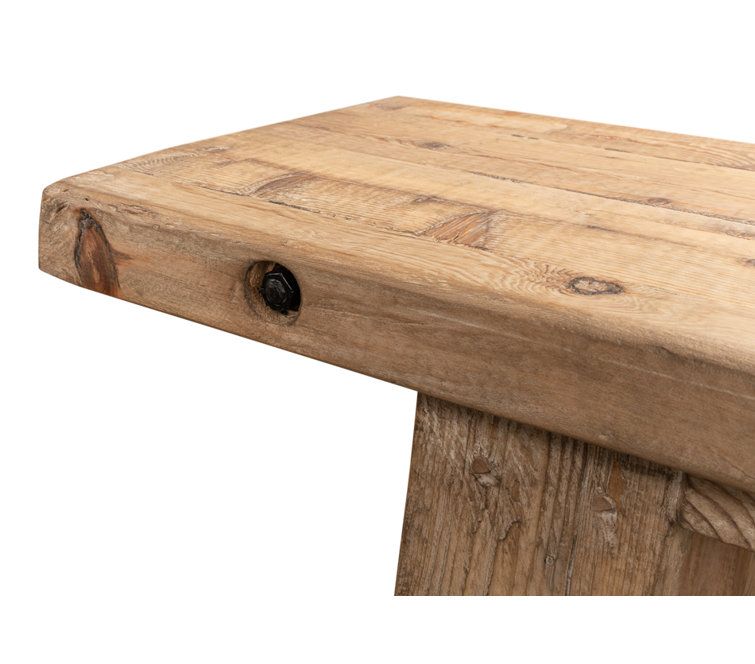 Rustic Brown Reclaimed Wood Rectangular Console Table