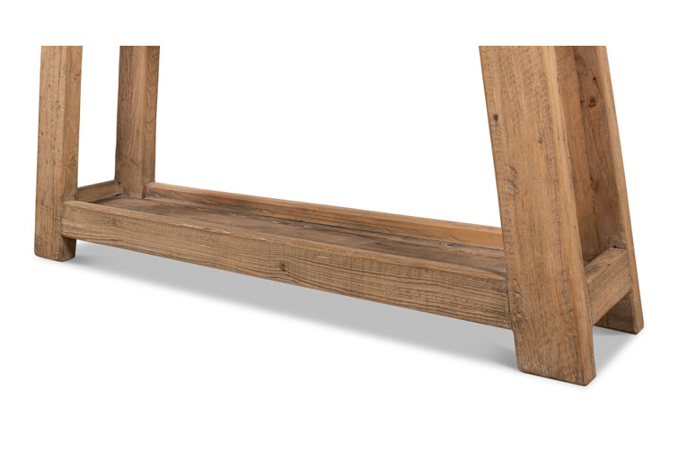 Rustic Brown Reclaimed Wood Rectangular Console Table