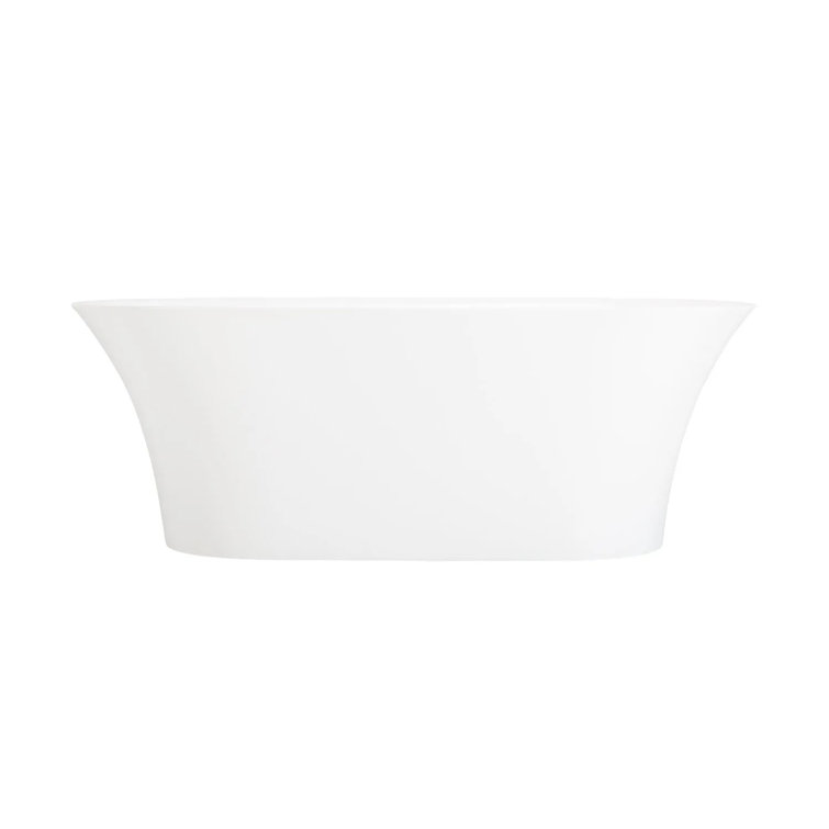 Giosa 67'' Glossy White Acrylic Freestanding Soaking Bathtub