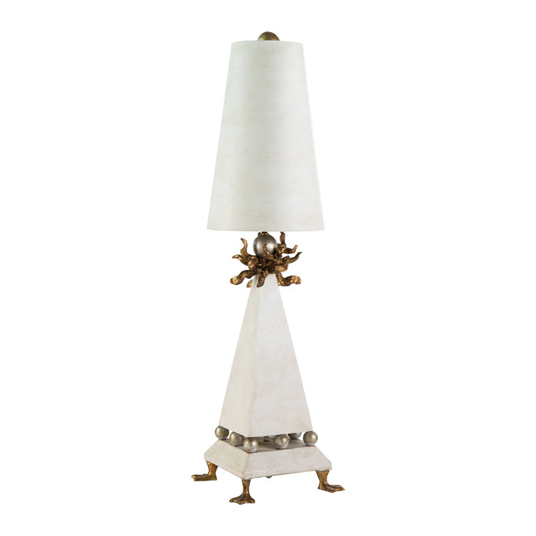 Leda 32" Weathered Brown and Gold Leaf Table Lamp