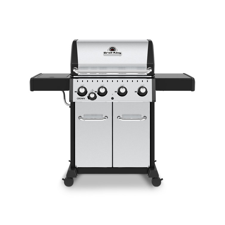 Broil King Stainless Steel 4-Burner Propane Gas Grill with Side Burner