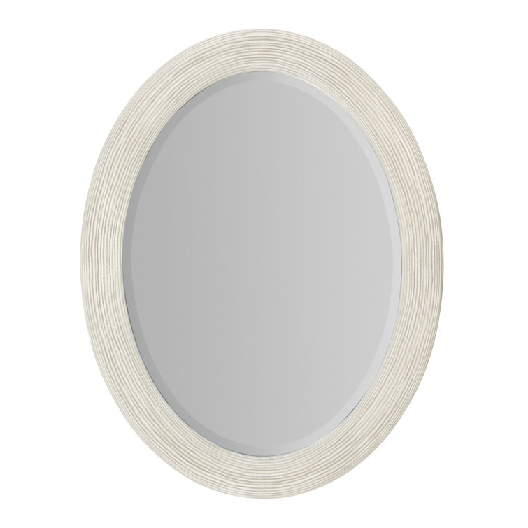 Amelia Oval Whitewashed Wood Mirror