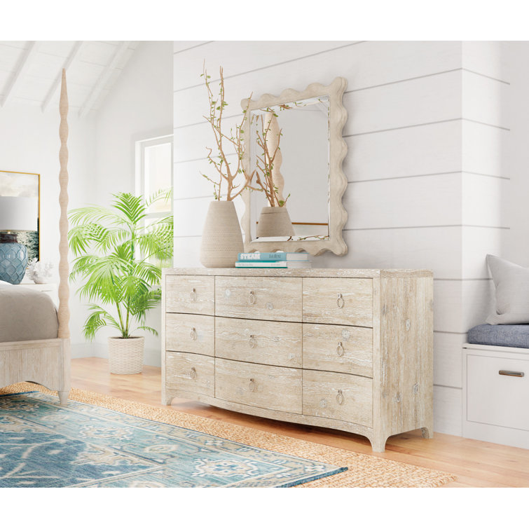 Serenity Light Wood 9-Drawer Coastal Dresser