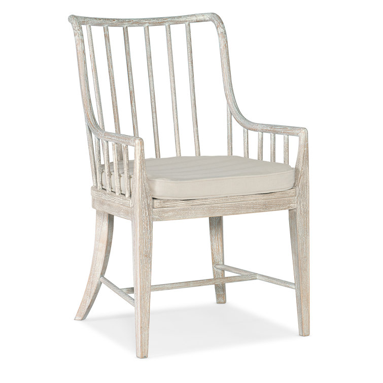 Serene Oyster White Beech Wood Spindle Armchair
