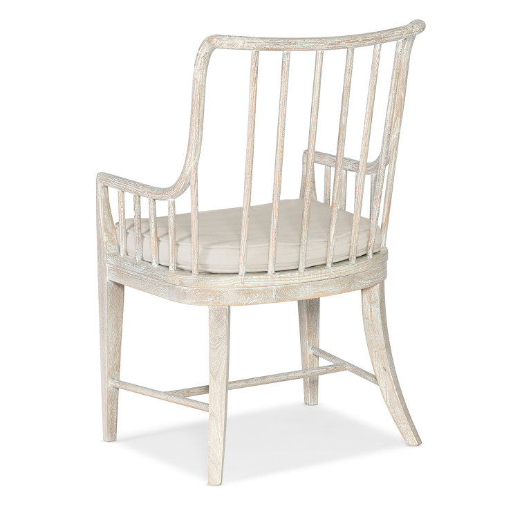 Serene Oyster White Beech Wood Spindle Armchair