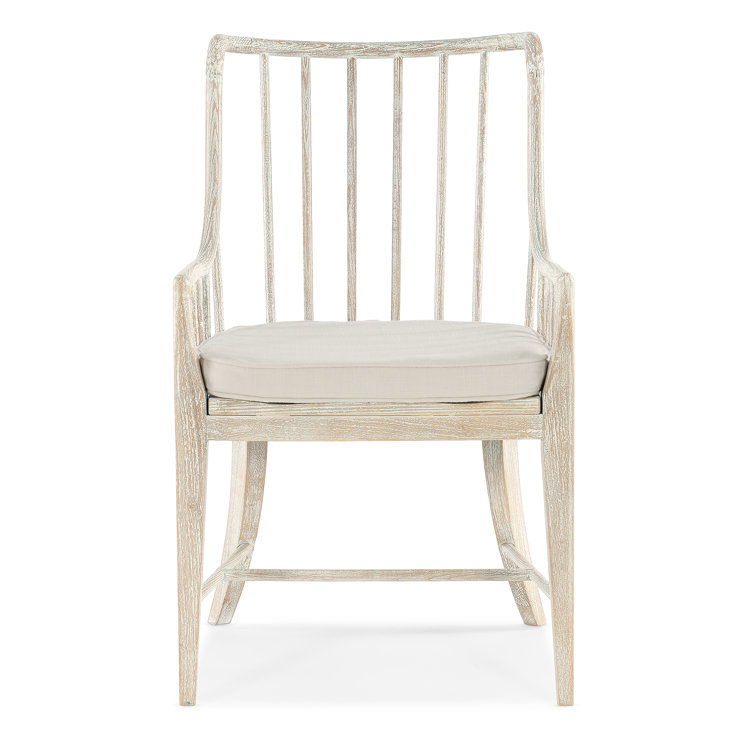 Serene Oyster White Beech Wood Spindle Armchair