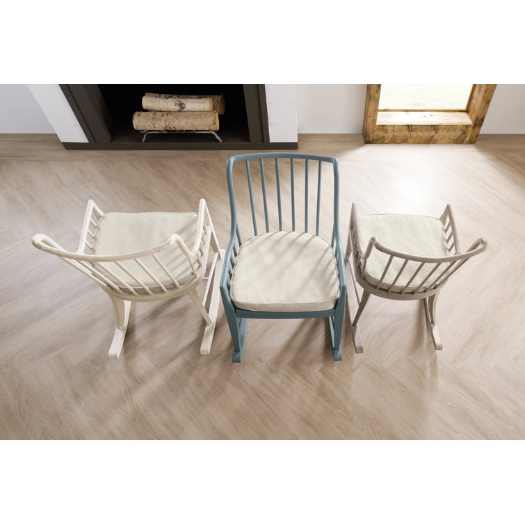 Serenity Transitional Beech Wood Rocker in Beige & Gray