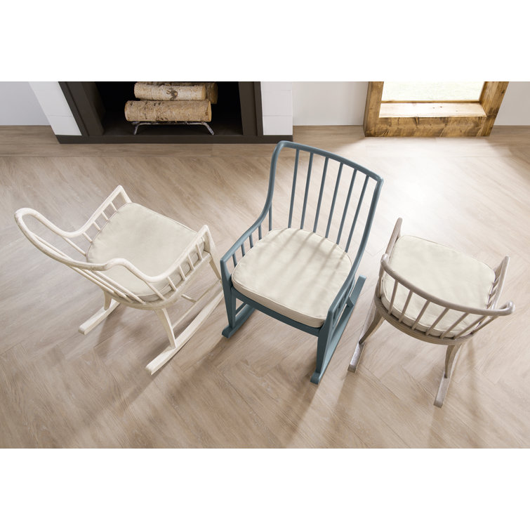 Serenity Transitional Beech Wood Rocker in Beige & Gray