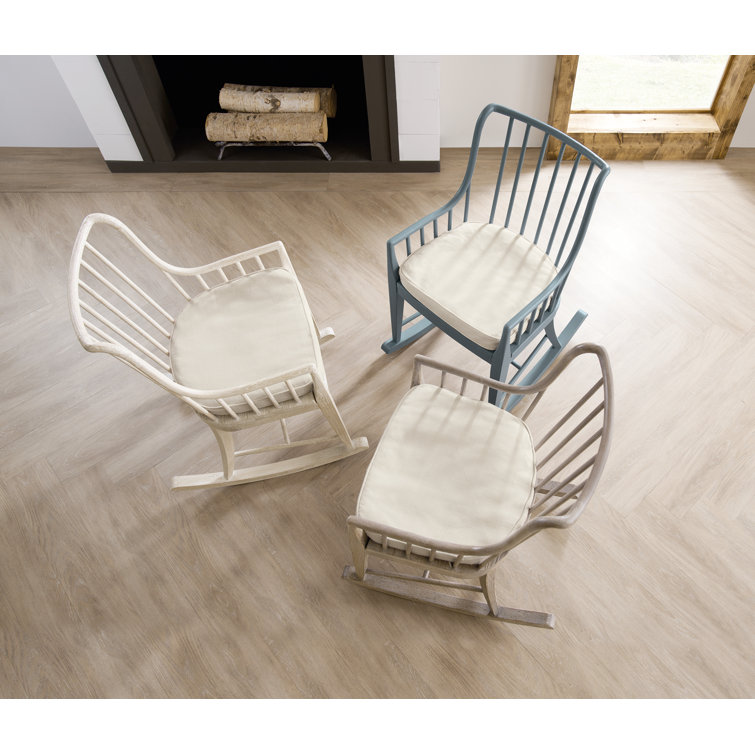 Serenity Transitional Beech Wood Rocker in Beige & Gray