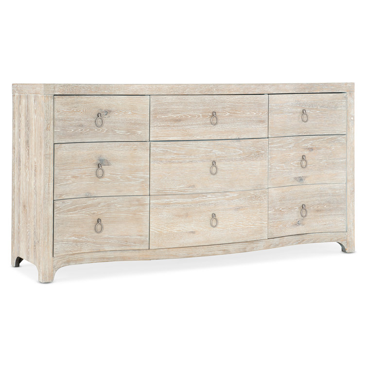 Serenity Light Wood 9-Drawer Coastal Dresser