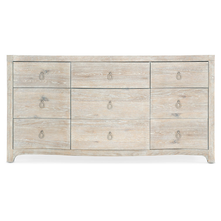 Serenity Light Wood 9-Drawer Coastal Dresser