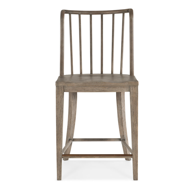 Gray Washed Oak Spindle-Back Counter Stool