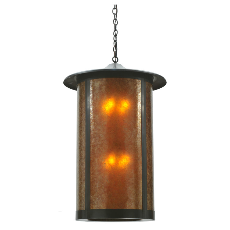 Craftsman Brown Glass 8-Light Indoor/Outdoor Pendant