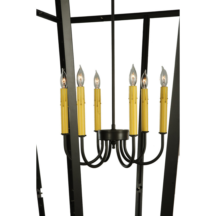 Bronze Globe 6-Light Indoor/Outdoor Glass Chandelier