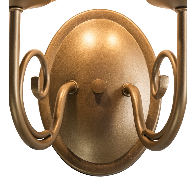 Gold 2-Light Candle Wall Sconce with E12 Bulb Base