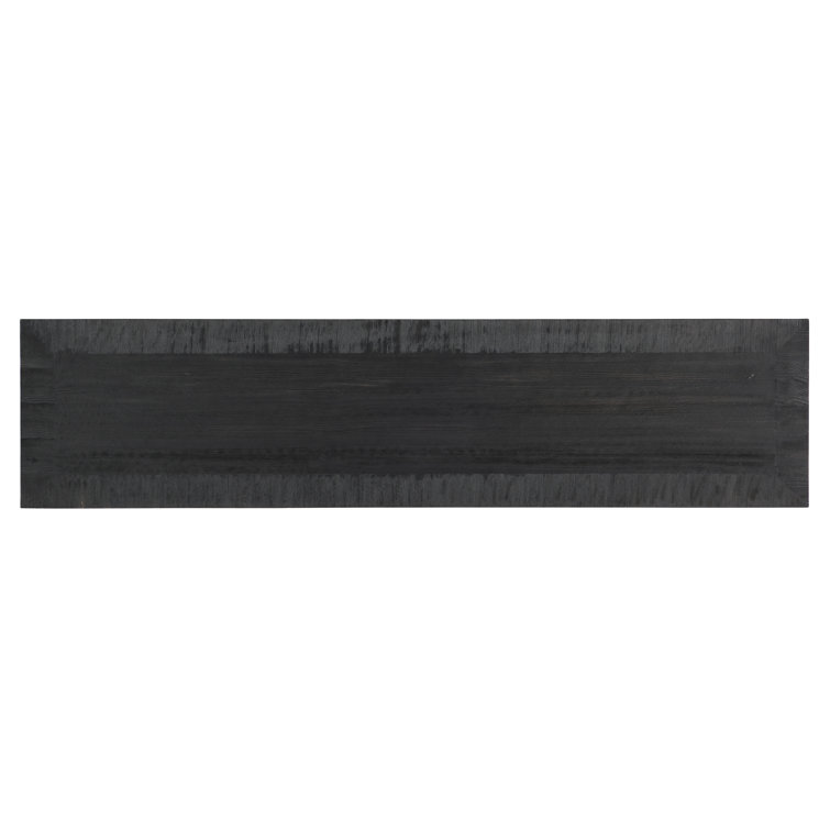 Black Pine Veneer 81.5'' Sideboard with Drawers and Shelves