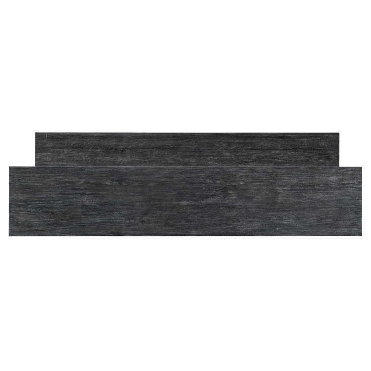 Blue and Black Wood Rectangular Console Table with Storage