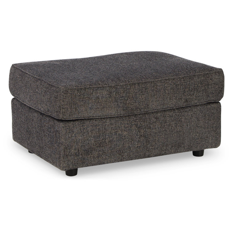34'' Slate Gray Upholstered Rectangular Ottoman