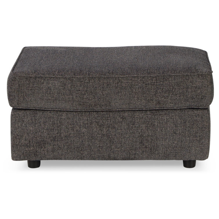 34'' Slate Gray Upholstered Rectangular Ottoman