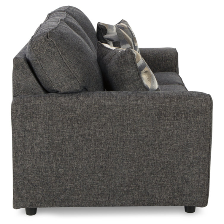 Contemporary Gray 86" Fabric Sofa with Removable Cushions