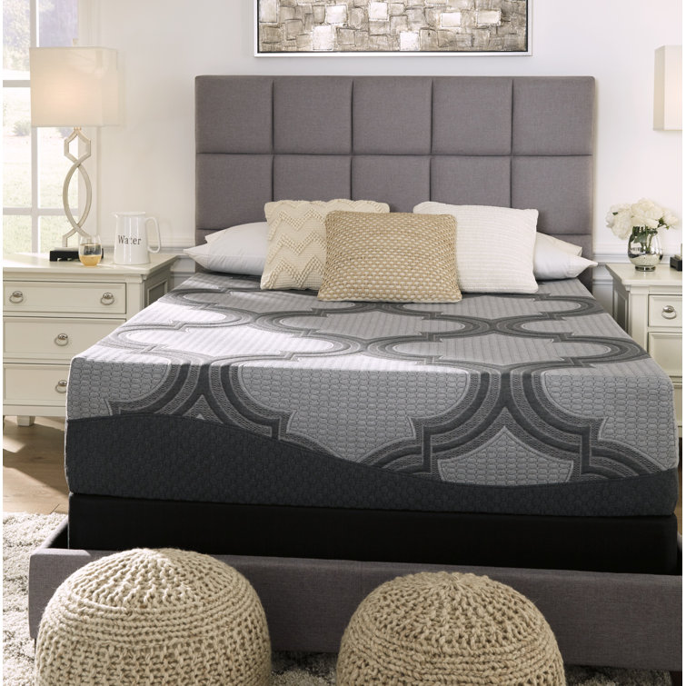 Contemporary Innerspring King-Size Adjustable Bed in Light Gray