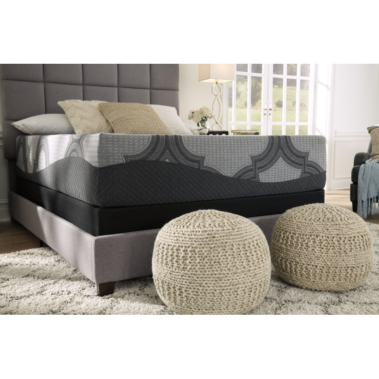 Contemporary Innerspring King-Size Adjustable Bed in Light Gray