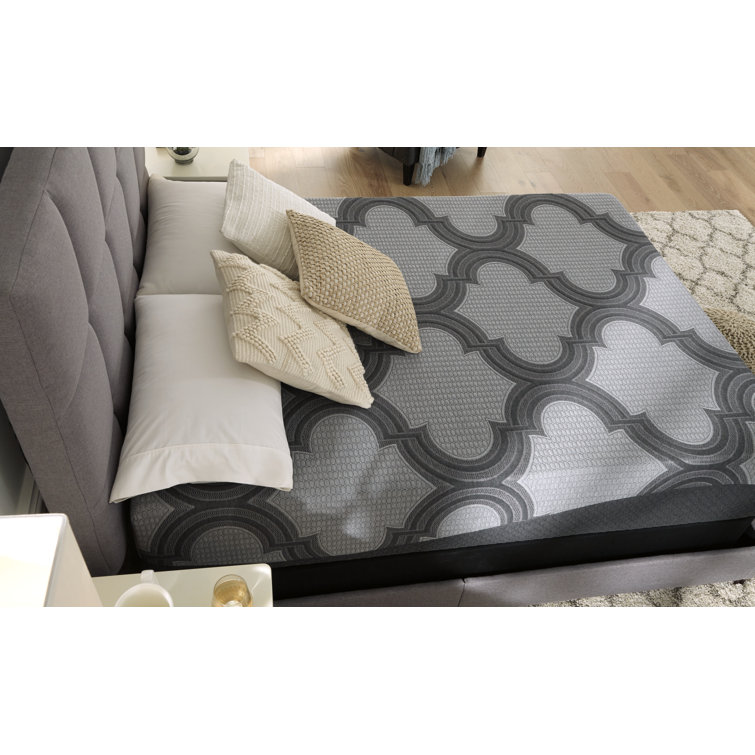 Contemporary Innerspring King-Size Adjustable Bed in Light Gray