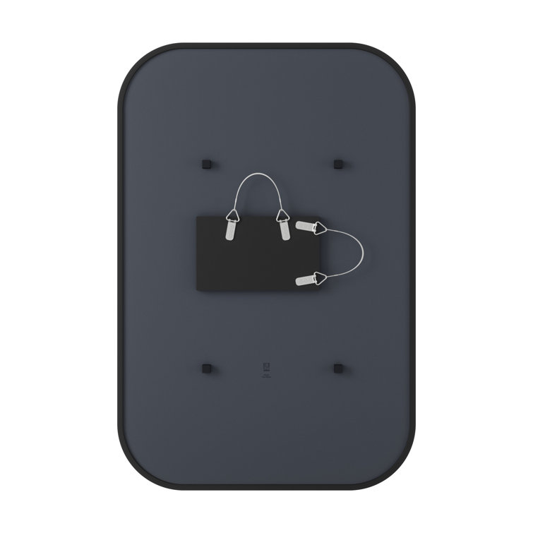 Umbra Hub 38'' Black Rectangular Rubber Rimmed Mirror